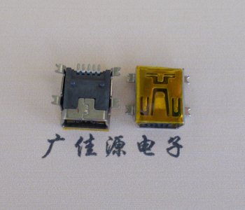 番禺MINI USB 5P 接口 母座 全贴带麦拉 高9.6带0.9柱子