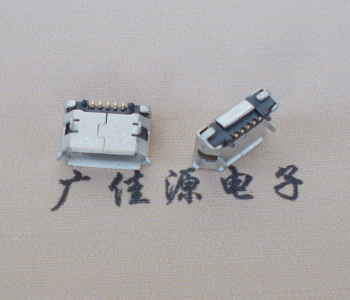 番禺Micro USB 5pin接口 固定脚距6.4插板有柱卷边