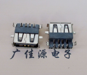 番禺AF USB母座90度 DIP沉板3.9/4.9 耐高温有卷边