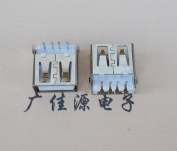 番禺USB母座接口 AF90度沉板1.9引脚4P插件白胶芯直边
