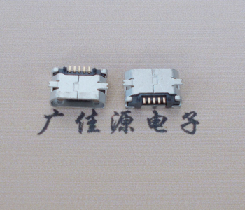 番禺Micro USB平口全贴板 鱼叉脚5.0长带定位柱加焊盘